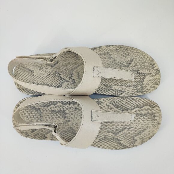 Vionic  Women's Tala T Strap Toe Sandal Cream Leather Sandals Size 11 - Picture 4 of 8